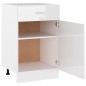 Armadio con Cassetto Bianco Lucido 50x46x81,5 cm in Truciolato Armadio con Cassetto Bianco Lucido 50x46x81,5 cm in Truciolato