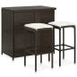 vidaXL Set da Bar 3 pz in Polyrattan Marrone vidaXL Set da Bar 3 pz in Polyrattan Marrone
