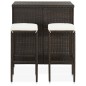 vidaXL Set da Bar 3 pz in Polyrattan Marrone vidaXL Set da Bar 3 pz in Polyrattan Marrone