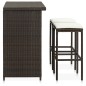 vidaXL Set da Bar 3 pz in Polyrattan Marrone vidaXL Set da Bar 3 pz in Polyrattan Marrone