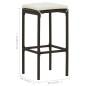 vidaXL Set da Bar 3 pz in Polyrattan Marrone vidaXL Set da Bar 3 pz in Polyrattan Marrone