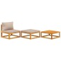 vidaXL Set Mobili da Giardino 3pz con Cuscini Legno Massello di Acacia