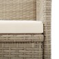 vidaXL Sedie da Giardino Reclinabili 2 pz con Cuscini Polyrattan Beige vidaXL Sedie da Giardino Reclinabili 2 pz con Cuscini Polyrattan Beige