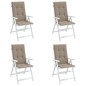 vidaXL Cuscini per Sedie Alte 4 pz Tortora 120x50x3 cm in Tessuto