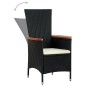 vidaXL Set da Pranzo da Giardino 7 pz in Polyrattan e Acacia Nero