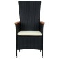 vidaXL Set da Pranzo da Giardino 7 pz in Polyrattan e Acacia Nero