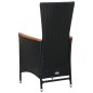 vidaXL Set da Pranzo da Giardino 7 pz in Polyrattan e Acacia Nero
