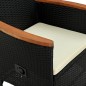 vidaXL Set da Pranzo da Giardino 7 pz in Polyrattan e Acacia Nero