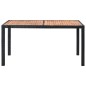 vidaXL Set da Pranzo da Giardino 7 pz in Polyrattan e Acacia Nero