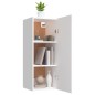 Armadietto Pensile a Muro Bianco 34,5x34x90cm Legno Multistrato Armadietto Pensile a Muro Bianco 34,5x34x90cm Legno Multistrato