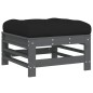 vidaXL Poggiapiedi da Giardino con Cuscino Legno Massello Pino Grigio vidaXL Poggiapiedi da Giardino con Cuscino Legno Massello Pino Grigio