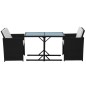 vidaXL Set da Bistrot 3 pz con Cuscini in Polyrattan Nero vidaXL Set da Bistrot 3 pz con Cuscini in Polyrattan Nero