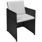 vidaXL Set da Bistrot 3 pz con Cuscini in Polyrattan Nero vidaXL Set da Bistrot 3 pz con Cuscini in Polyrattan Nero
