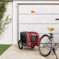 vidaXL Rimorchio da Bici per Cani Rosso e Grigio Oxford e Ferro vidaXL Rimorchio da Bici per Cani Rosso e Grigio Oxford e Ferro