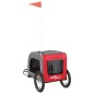 vidaXL Rimorchio da Bici per Cani Rosso e Grigio Oxford e Ferro vidaXL Rimorchio da Bici per Cani Rosso e Grigio Oxford e Ferro