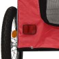 vidaXL Rimorchio da Bici per Cani Rosso e Grigio Oxford e Ferro vidaXL Rimorchio da Bici per Cani Rosso e Grigio Oxford e Ferro