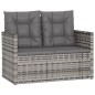 vidaXL Set Divani da Esterno 4 pz con Cuscini in Polyrattan Grigio