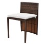 vidaXL Set da Bistrot 3 pz con Cuscini in Polyrattan Marrone vidaXL Set da Bistrot 3 pz con Cuscini in Polyrattan Marrone