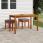 vidaXL Set da Pranzo da Giardino 3pz con Cuscini Legno Massello Acacia