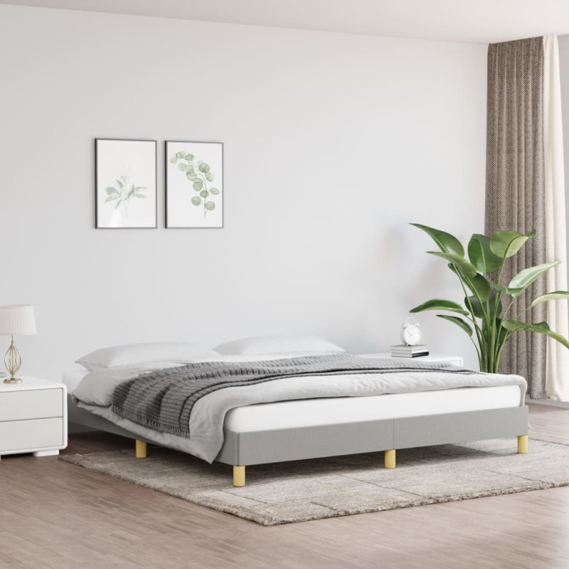 vidaXL Giroletto senza Materasso Grigio Chiaro 180x200 cm Tessuto vidaXL Giroletto senza Materasso Grigio Chiaro 180x200 cm Tessuto