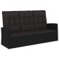 vidaXL Panca da Giardino Reclinabile con Cuscini 173cm Polyrattan Nero vidaXL Panca da Giardino Reclinabile con Cuscini 173cm Polyrattan Nero
