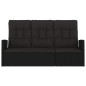 vidaXL Panca da Giardino Reclinabile con Cuscini 173cm Polyrattan Nero vidaXL Panca da Giardino Reclinabile con Cuscini 173cm Polyrattan Nero