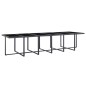 vidaXL Set da Pranzo da Giardino 17 pz con Cuscini in Polyrattan Nero 
