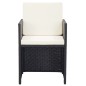vidaXL Set da Pranzo da Giardino 17 pz con Cuscini in Polyrattan Nero 