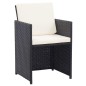 vidaXL Set da Pranzo da Giardino 17 pz con Cuscini in Polyrattan Nero 