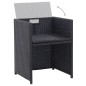 vidaXL Set da Pranzo da Giardino 17 pz con Cuscini in Polyrattan Nero 