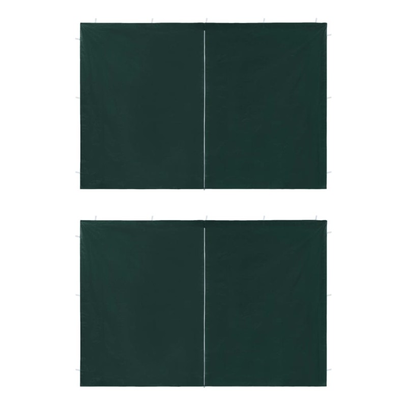 Parete per Tendostruttura in PE 2 pz con Zip Verde Parete per Tendostruttura in PE 2 pz con Zip Verde