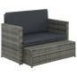 vidaXL Set Divani da Giardino 2 pz con Cuscini in Polyrattan Grigio