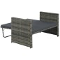 vidaXL Set Divani da Giardino 2 pz con Cuscini in Polyrattan Grigio