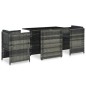 vidaXL Set da Bistrot 3 pz con Cuscini in Polyrattan Grigio vidaXL Set da Bistrot 3 pz con Cuscini in Polyrattan Grigio