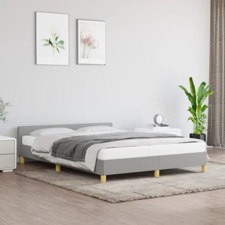 vidaXL Giroletto con Testiera Grigio Chiaro 140x200 cm in Tessuto
