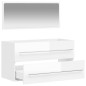vidaXL Mobile da Bagno con Specchio Bianco Lucido in Legno Multistrato vidaXL Mobile da Bagno con Specchio Bianco Lucido in Legno Multistrato
