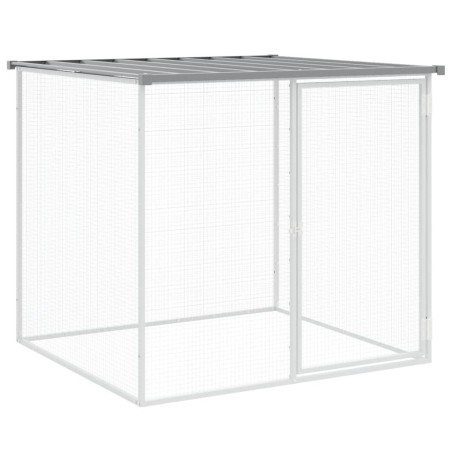 vidaXL Gabbia Polli Tetto Grigio Chiaro 103x98x90 cm Acciaio Zincato