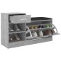 vidaXL Panca Porta Scarpe Grigio Cemento 94,5x31x57 cm Multistrato vidaXL Panca Porta Scarpe Grigio Cemento 94,5x31x57 cm Multistrato