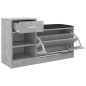 vidaXL Panca Porta Scarpe Grigio Cemento 94,5x31x57 cm Multistrato vidaXL Panca Porta Scarpe Grigio Cemento 94,5x31x57 cm Multistrato