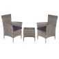 vidaXL Set da Bistrot 3 pz in Polyrattan Grigio
