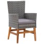 vidaXL Set Pranzo da Giardino 9 pz Polyrattan e Legno Acacia Grigio vidaXL Set Pranzo da Giardino 9 pz Polyrattan e Legno Acacia Grigio