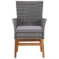 vidaXL Set Pranzo da Giardino 9 pz Polyrattan e Legno Acacia Grigio vidaXL Set Pranzo da Giardino 9 pz Polyrattan e Legno Acacia Grigio