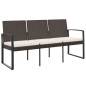 vidaXL Panca da Giardino a 3 Posti con Cuscini in Rattan PP Marrone