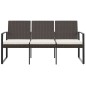vidaXL Panca da Giardino a 3 Posti con Cuscini in Rattan PP Marrone