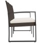 vidaXL Panca da Giardino a 3 Posti con Cuscini in Rattan PP Marrone