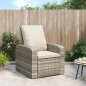 vidaXL Poltrona Reclinabile Giardino Cuscini Marrone Chiaro Polyrattan vidaXL Poltrona Reclinabile Giardino Cuscini Marrone Chiaro Polyrattan