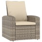 vidaXL Poltrona Reclinabile Giardino Cuscini Marrone Chiaro Polyrattan vidaXL Poltrona Reclinabile Giardino Cuscini Marrone Chiaro Polyrattan