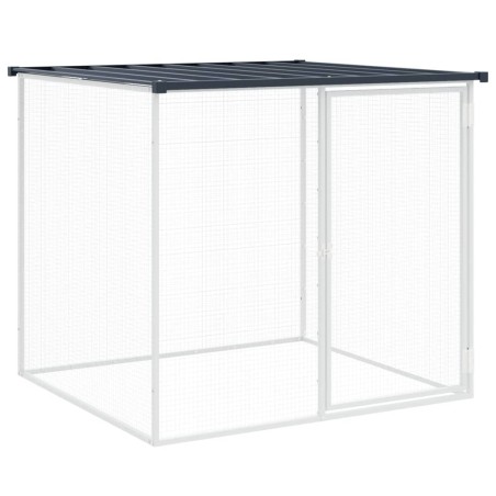 vidaXL Gabbia Polli con Tetto Antracite 103x98x90 cm Acciaio Zincato