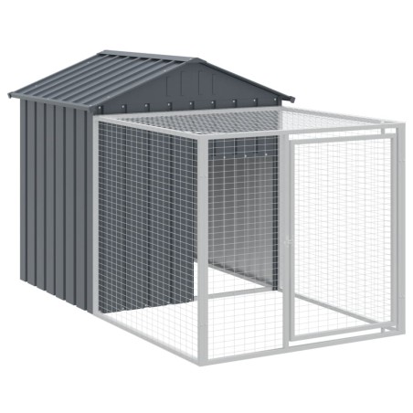 vidaXL Pollaio con Area Corsa Antracite 117x201x123 cm Acciaio Zincato