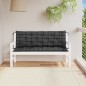 vidaXL Cuscini Panca da Giardino 2pz a Quadri Nero 150x50x7 cm Tessuto vidaXL Cuscini Panca da Giardino 2pz a Quadri Nero 150x50x7 cm Tessuto